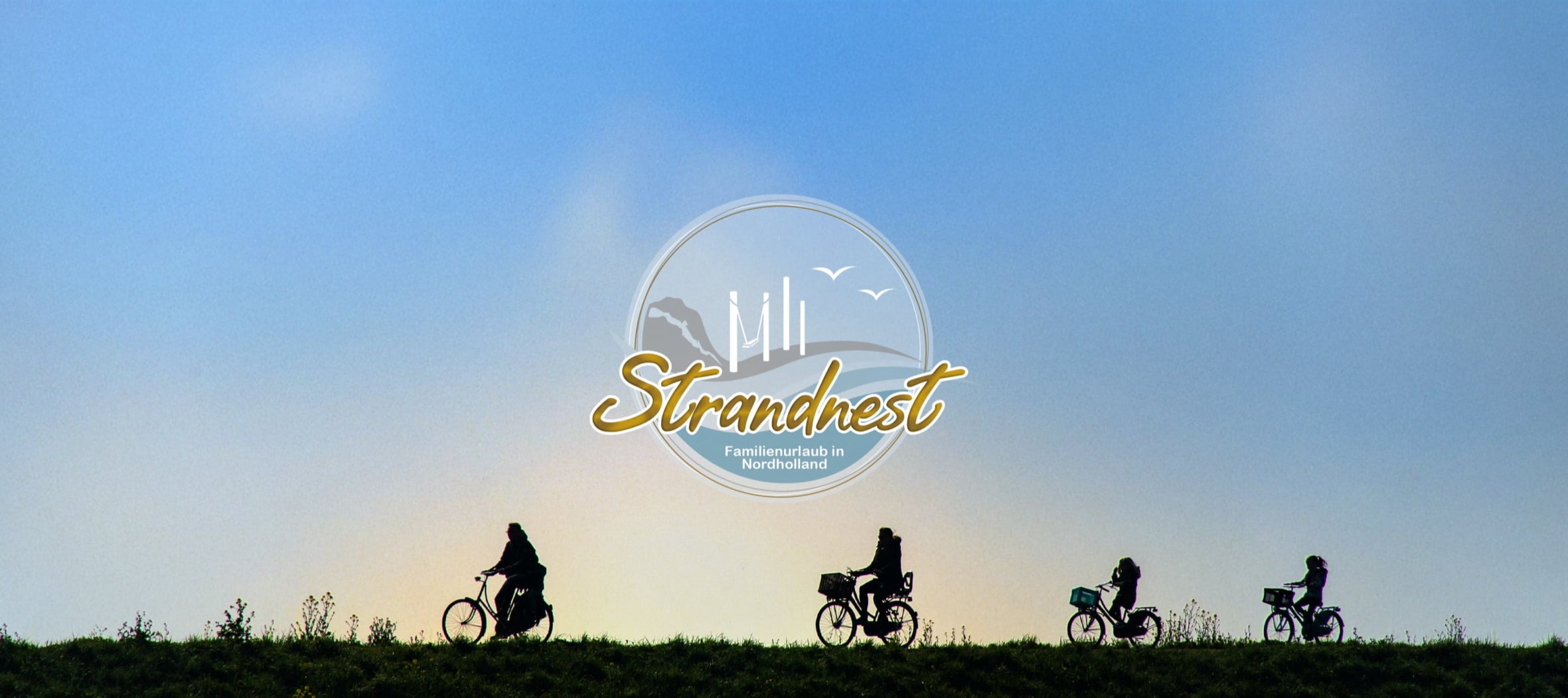 Logo auf Standaufgang in Nachmittagssonne